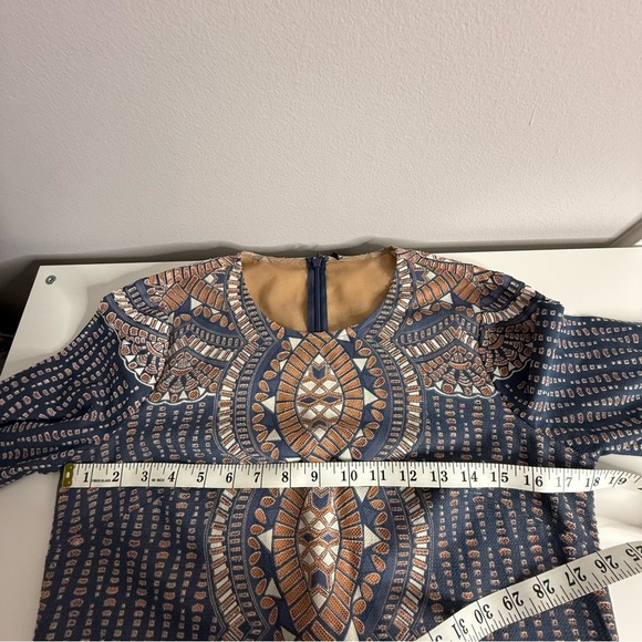 BCBG Maxazria - Alina Mini Shift Dress - Boho Long Bell Sleeves - XS - Picture 11 of 11